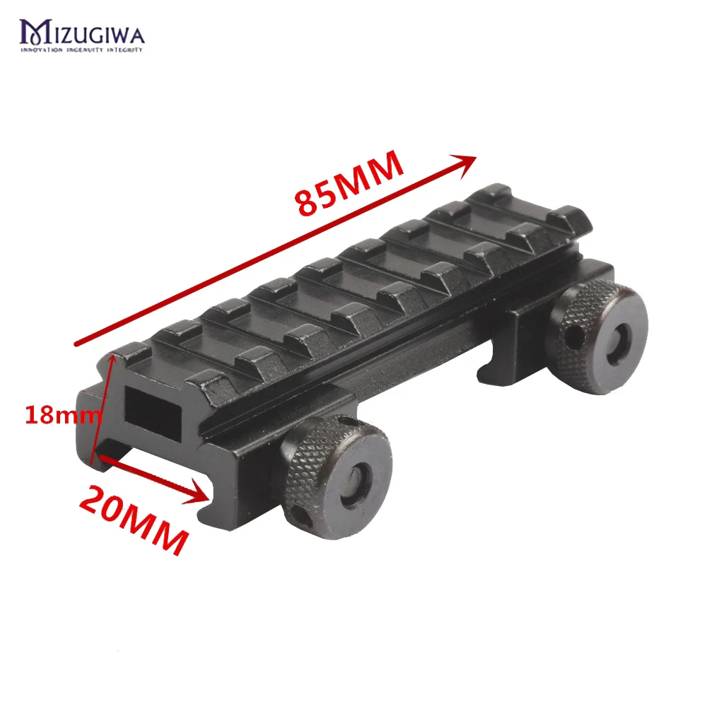 Mizugiwa 1 шт. Riser планка пикаттини Rail 20 мм Weaver See Thru AR Flat Top 8 слотов 13 страйкбол