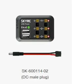 DC male plug SKYRC DC Мощность компонентов мульти Выход 10A XT60 Разъем Разъемы с вилками типа «банан», 5V 2.1A USB - Цвет: DC male plug