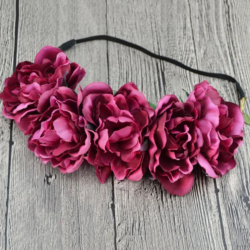 

Four Seasons Style Hair Accessories Hairbands Wreath Fabric Flower Headbands Women Hair Bands Bride Wedding Garland Headdress