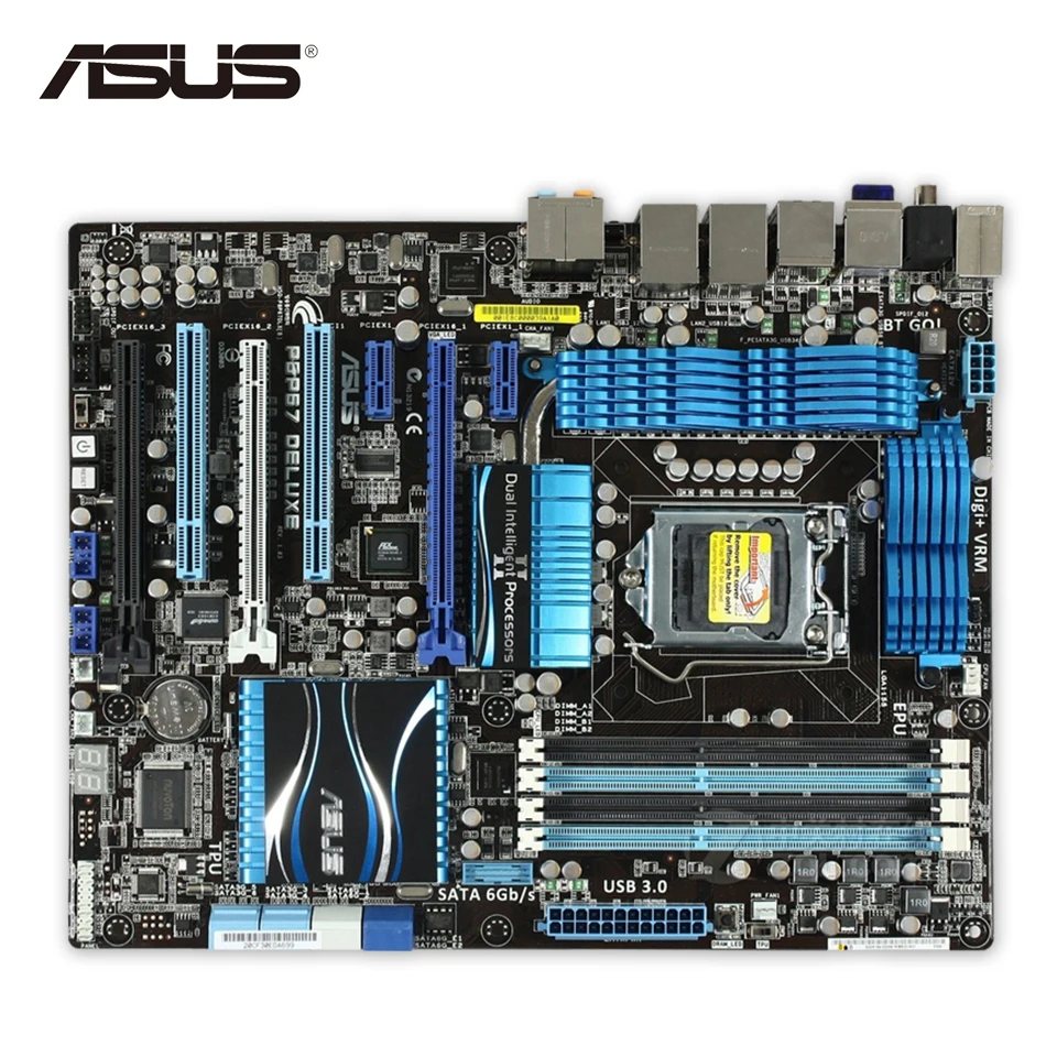 Оригинальная материнская плата для ASUS P8P67 Deluxe LGA 1155 DDR3 USB2.0 USB3.0 32GB P67 настольная материнская плата