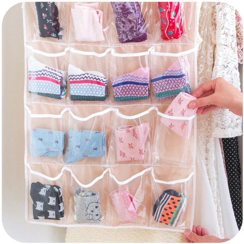 Urijk Home 16 Pockets Wall Wardrobe Hanging Organizer Sundries Jewelry Storage Bags Underwear Cosmetics Hanger | Дом и сад