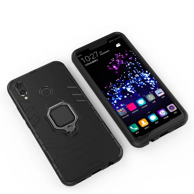 Magnetic Cover For Huawei Nova 3i Case Finger Ring Car Holder Stand P Smart+ Phone Back Anti-knock |