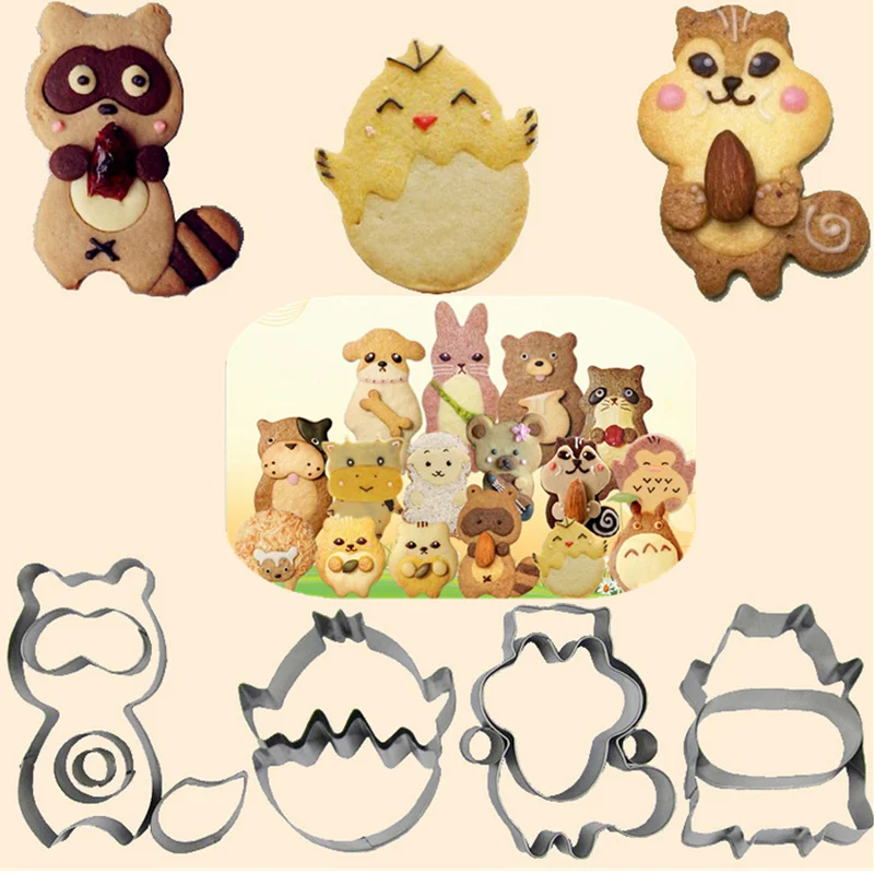 Goldbaking Нержавеющая сталь мультфильм Формочки животных бисквит формы помадка