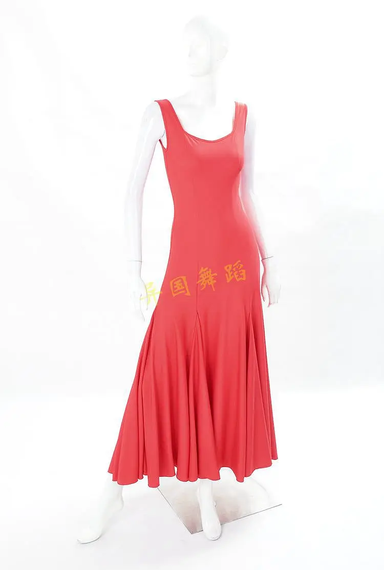 2017 новые женские платья для конкурса бальных танцев красное платье без рукавов с