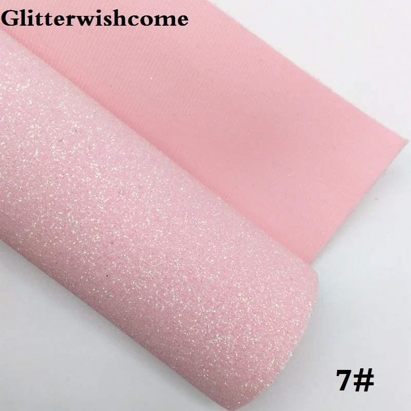 Glitterwishcome 21X29 см A4 Размеры синтетическая кожа, флуоресцентный мелкие блестки кожа подкладка из лайкры делают сапоги бэк виниловые обои для банты, GM053A