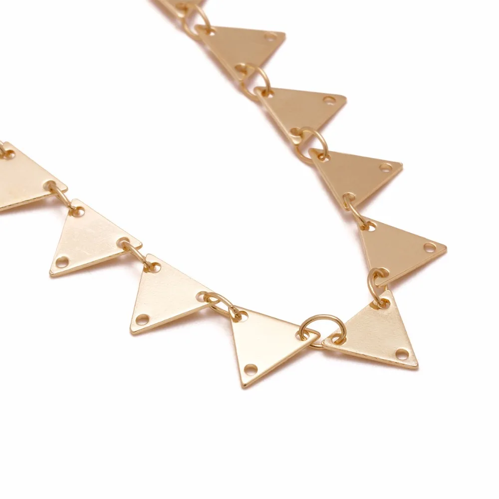 F.I.N.S Simple Necklace Chains of Women Triangle Round Rhombus Gold/ Silver Color Female Fashion Chokers Jewelry | Украшения и