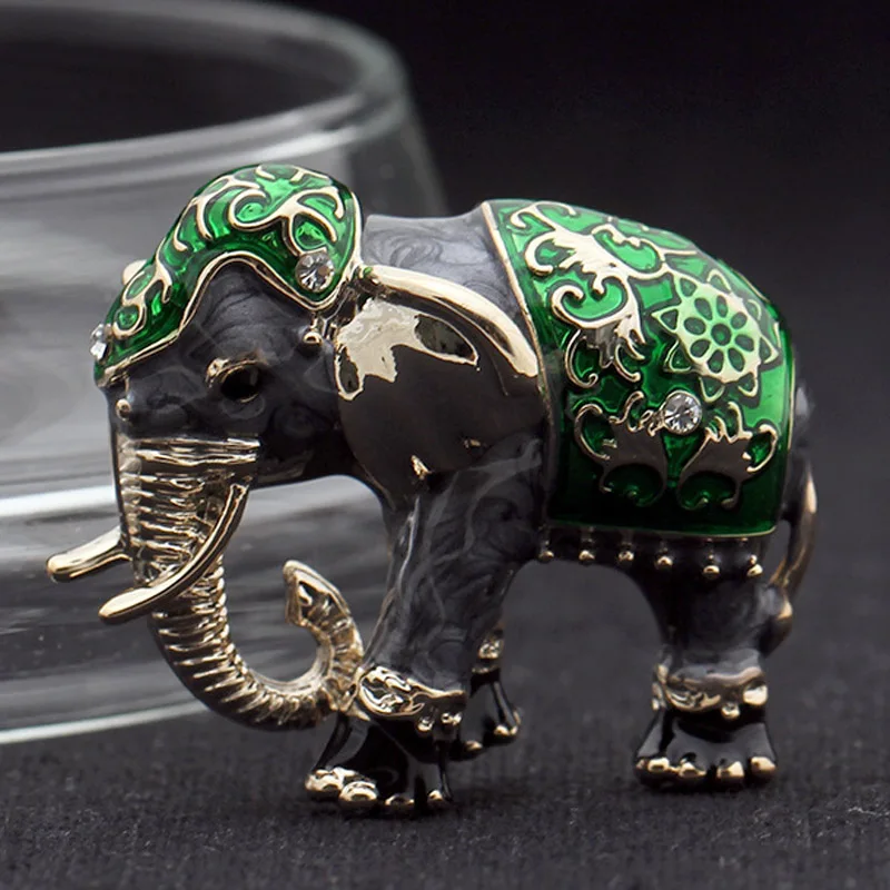 Мужская брошь в виде слона Blucome бежевая эмалированная Женская бутоньерка