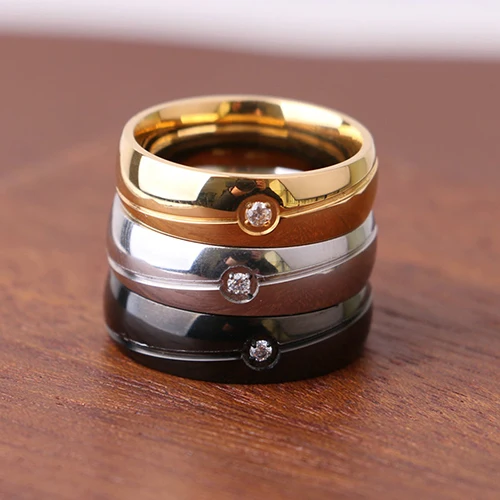 2015 Горячее предложение Женский Мужской титановый стальной со стразами простое