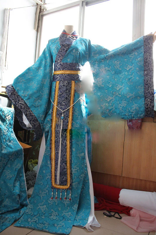 2 варианта костюма Playboy Disaster Blue великолепный мужской костюм Hanfu Wanku Cos 2-й принц Лан