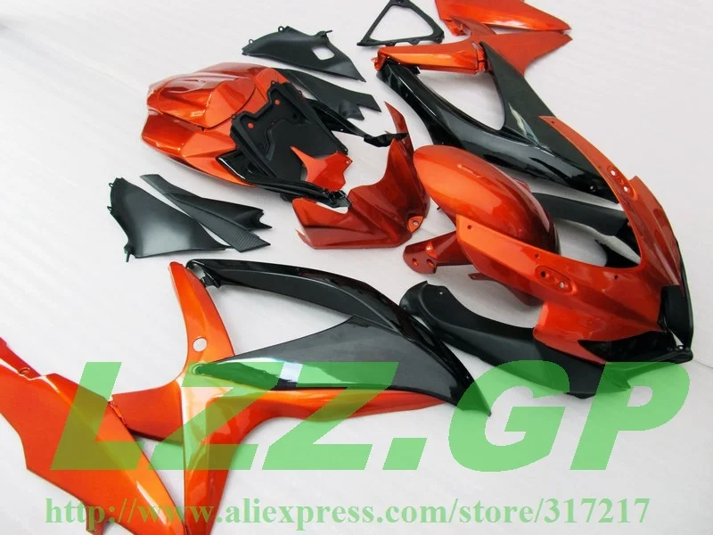 

Injection For K8 08 09 10 SUZUKI GSX R750 GSX-R750 GSXR 750 Kit Orange Black GSXR750 K8 2008 2009 2010 Fairing