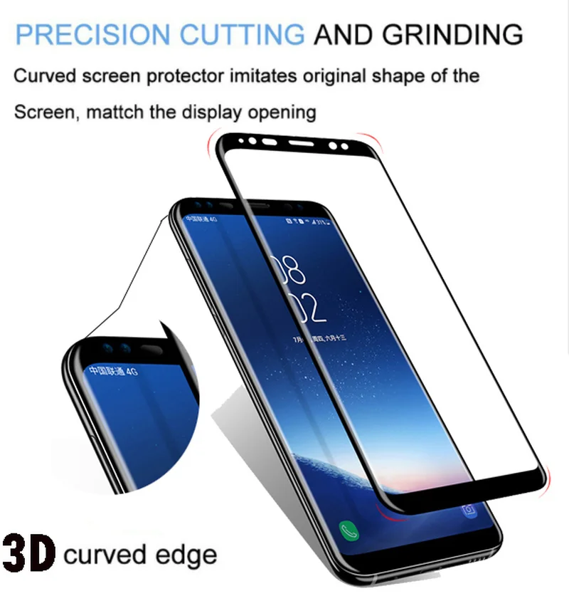 Защитное стекло для samsung galaxy s9, Защита экрана для samsung galaxy note 9, S8, a8, a6, покрытие 6D, полностью изогнутая пленка, протектор