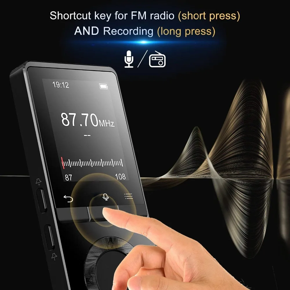 HIFI плеер MP3 музыкальный плеер с динамиком FM Радио Видео плеер Диктофон Mp4 музыкальный плеер Поддержка SD карты в 128 ГБ