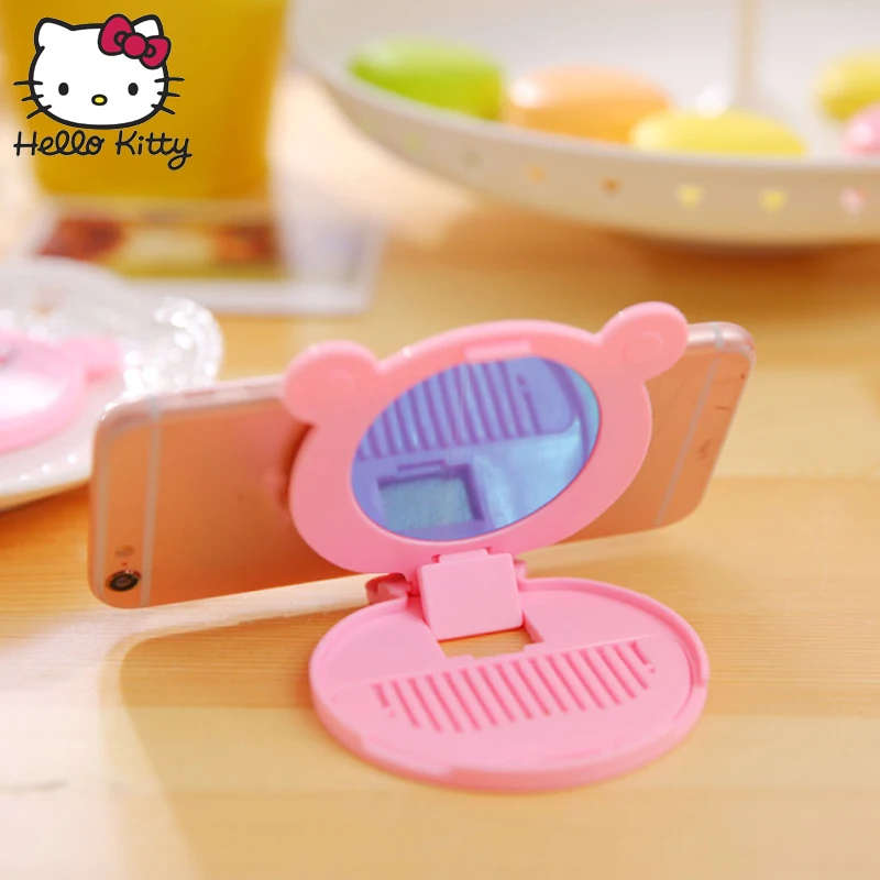 Hello kitty, 1 шт., компактное карманное цветочное зеркало для макияжа, портативное складное зеркало для макияжа, женские косметические зеркала, подарок