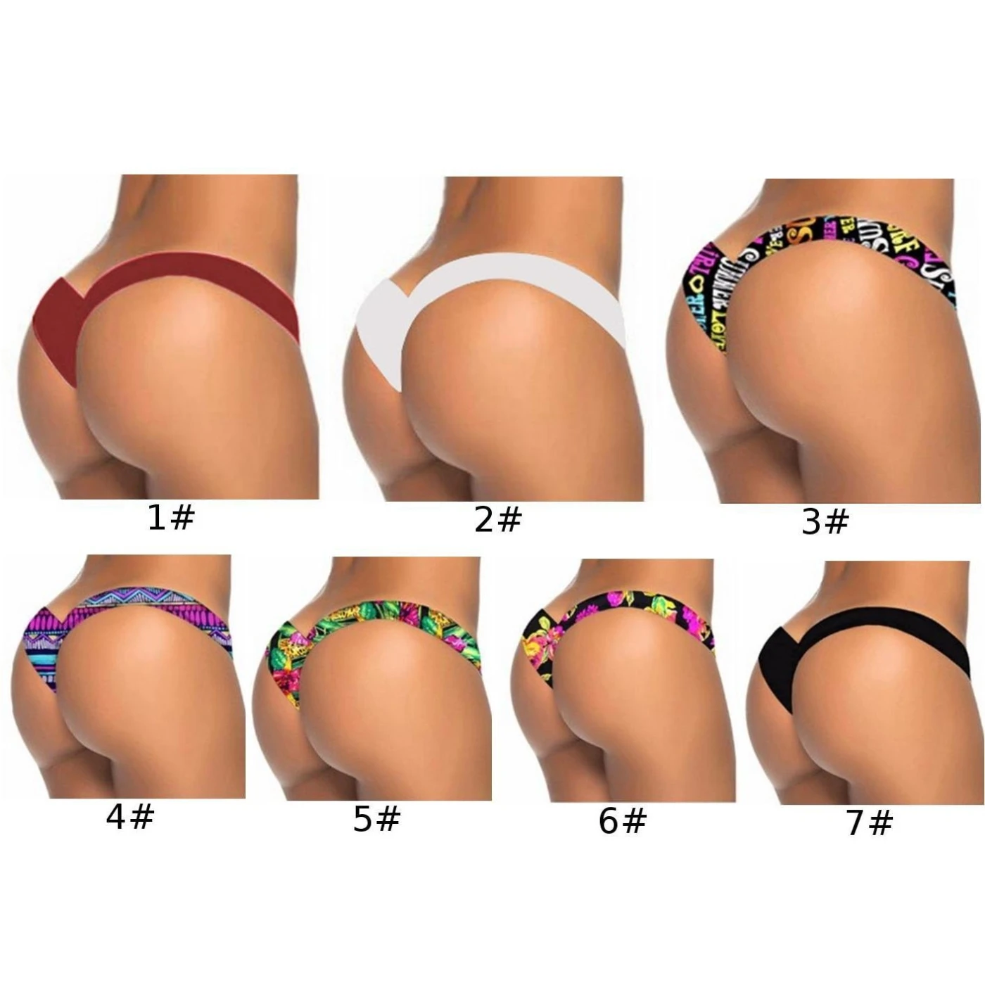 Cheeky Swimwear Plus Size Bikini Bottoms Sexy Thong Swimsuit Brazilian Women Multi-color Briefs Swimming Trunks | Спорт и