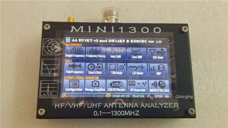 Новое обновление Mini1300 4 3 дюйма 0 1-1300 МГц HF/VHF/UHF антенна анализатор емкостный