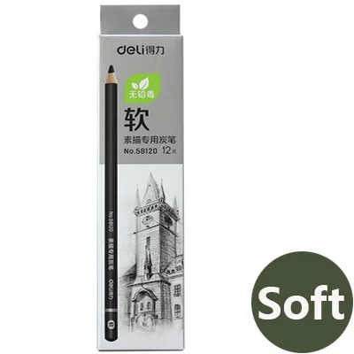 Deli 2h-8b Набор для рисования, черчения, карандаш, мягкий, безопасный, нетоксичный, стандартные карандаши, профессиональный карандаш офисный школьный - Цвет: Soft