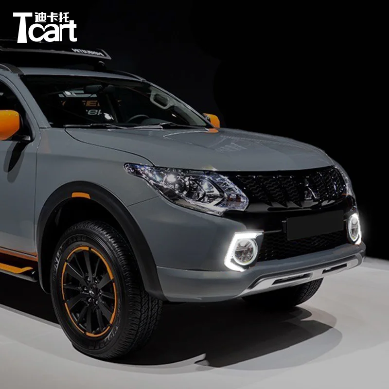 

Tcart auto led lamps daytime running for Mitsubishi Triton L200 2015 2016 drl car headlight led fog lights car Accessories