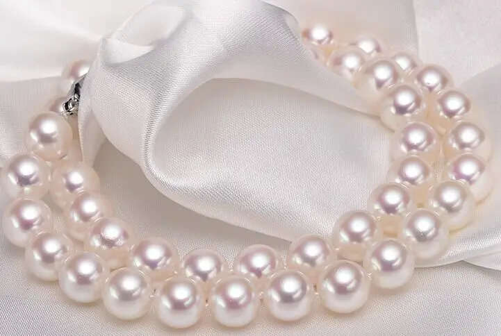 

noble women gift Jewelry Clasp 17-17.5inch Natural AAA 10-10.5mm natural south seas white pearl necklace -jewelry