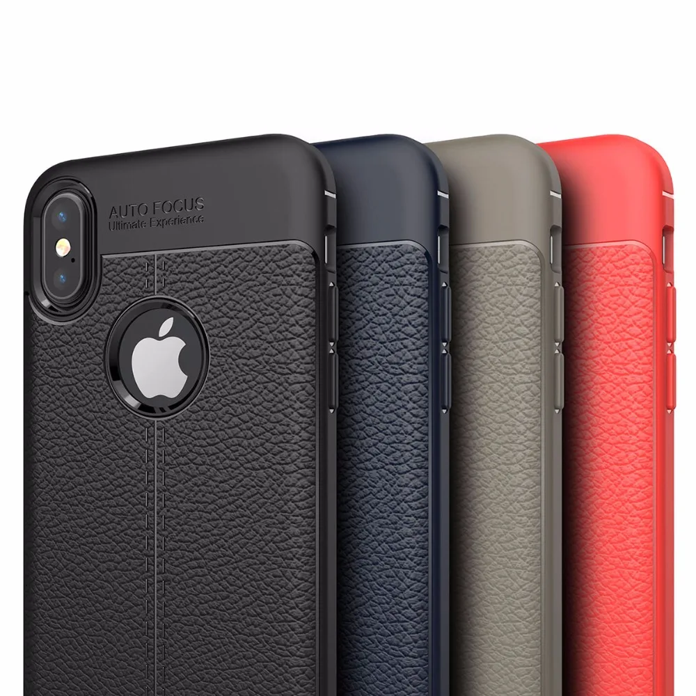 Luxury Litchi Leather Material Phone Case For iPhone X 8 6 6s Plus Soft TPU Back Cover 7 plus Protective | Мобильные телефоны и