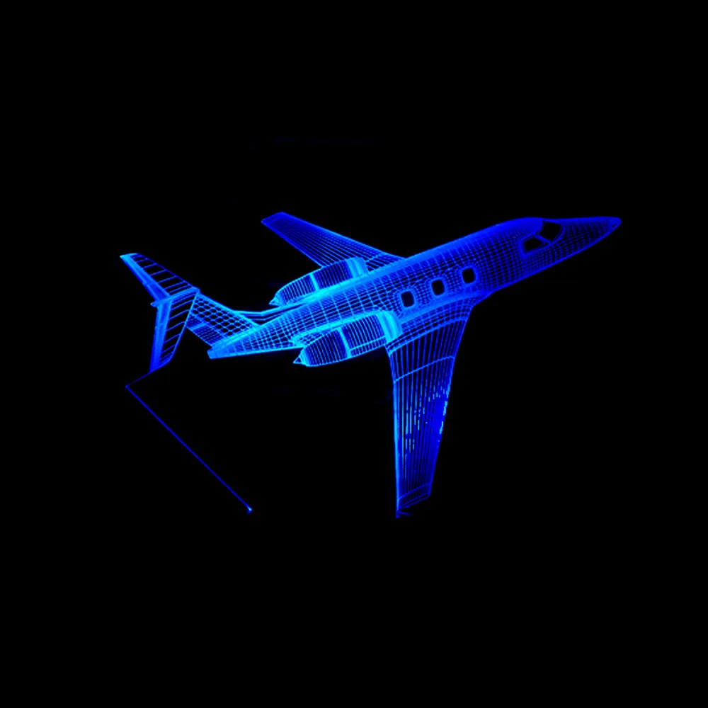 Новинка Самолет 3D светодиодный визуальный ночник красочный сенсорный USB 7 видов
