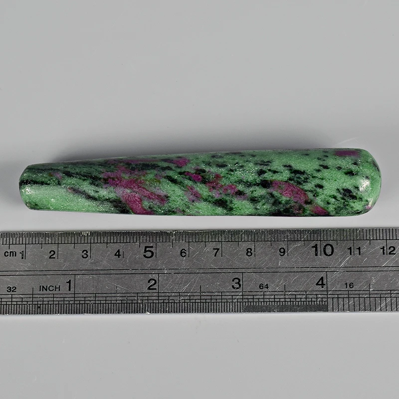 Природный кристалл рубиновый цоизит массаж палочка расслабляющий Acupoint Point Stick