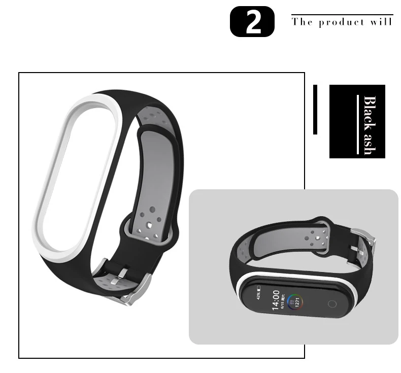 Для Xiaomi mi Band 4 3 ремешок умный аксессуар замена Двухцветный силиконовый браслет для mi Band 4 3 M3 M4 NFC ремешок на запястье