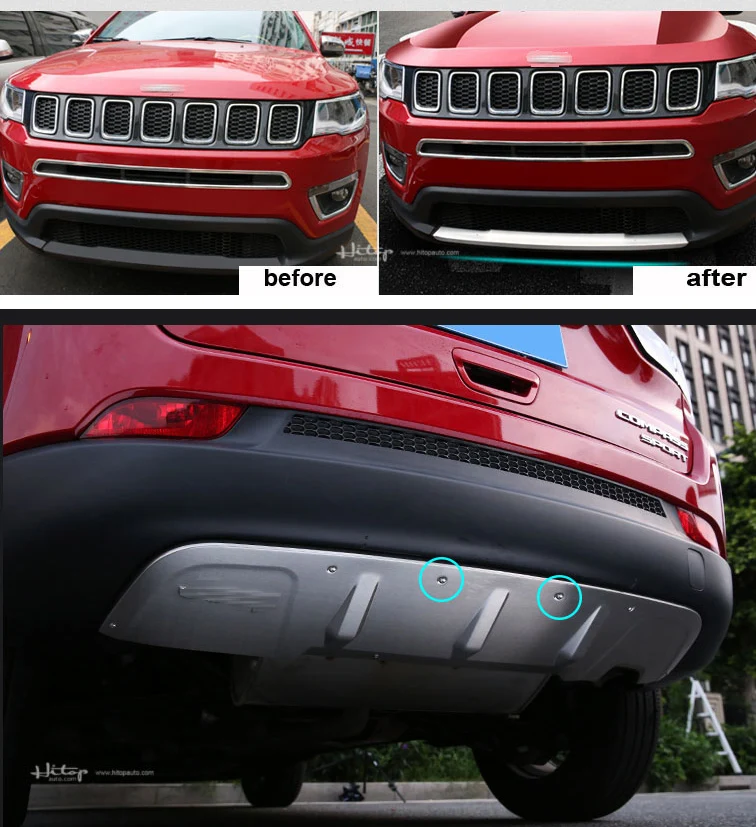 Новое поступление для Jeep Compass 2017 2020 Защитная крышка бампера противоскользящая