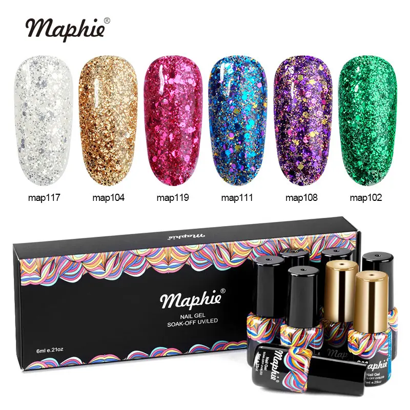 Maphie 8 шт./лот гель лак с блеском для ногтей Дизайн УФ набор длительный Гибридный