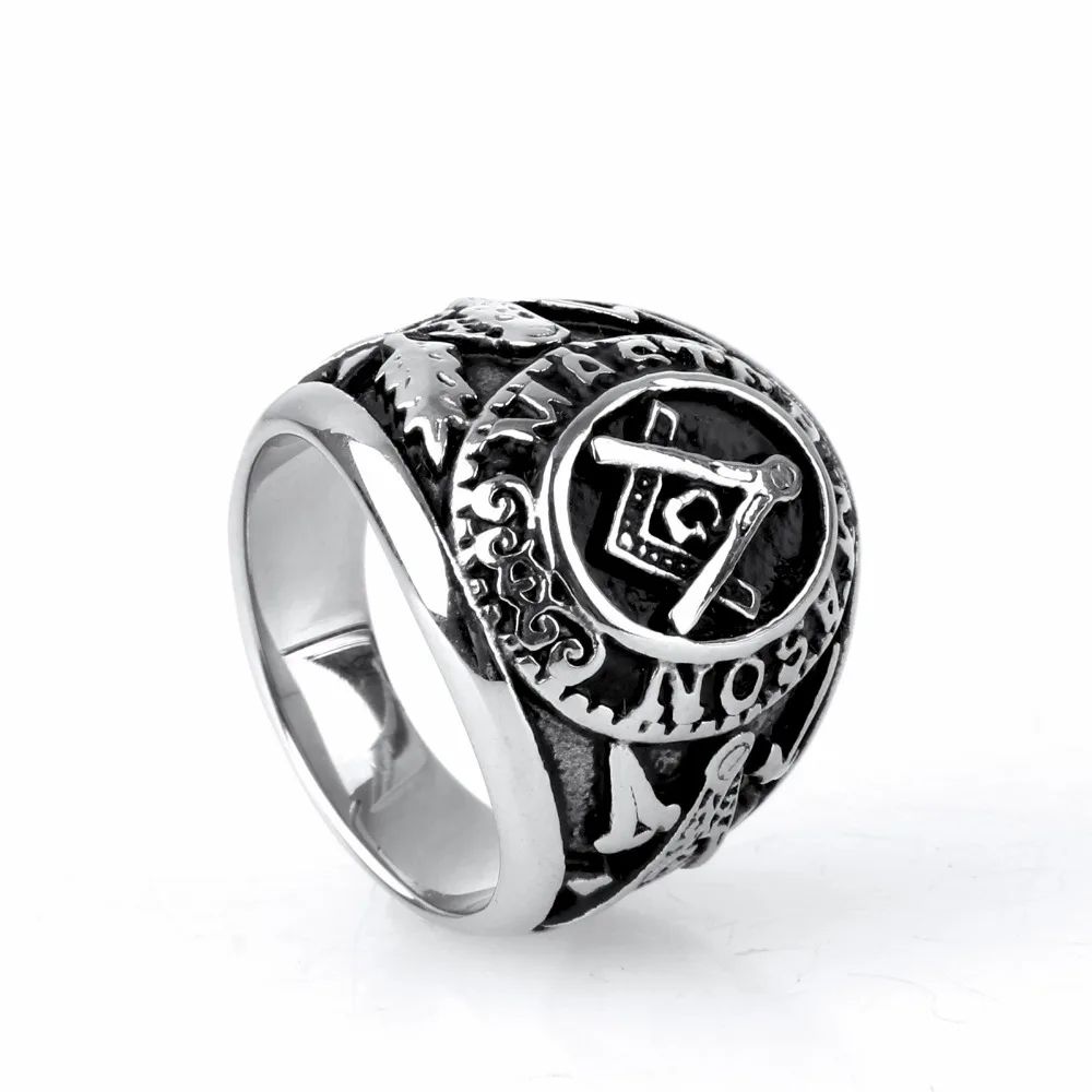 Мужское серебряное кольцо Master Mson Freemason масонское из нержавеющей стали|Кольца| |