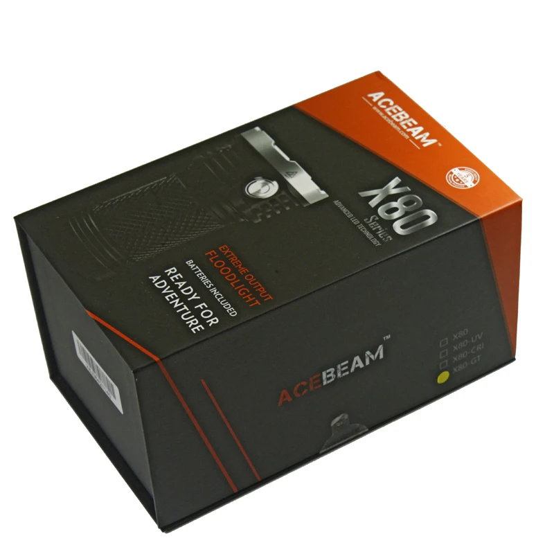Acebeam X80GT фонарик комплект 18 * CREE XHP50.2 Макс 32500 люмен луч расстоянии 369 м фонарь с 4*18650