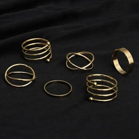 6 piecesset finger rings for women new alloy engagement wedding party female ring set fashion jewelry
