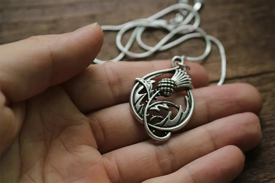 1 шт. двустороннее ожерелье с подвеской в виде шотландского тигра растение