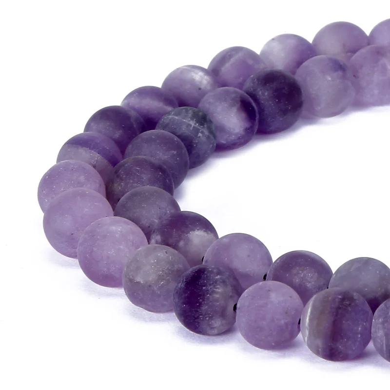 Purple Amethy Черный матовый оникс Ляпис розовый КВАРЦЕВЫЙ и из натурального камня бусины для самостоятельного изготовления ювелирных изделий браслет 4 6 8 10 12 мм Прямая поставка - Цвет: Purple Amethy