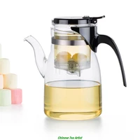 hot sale heat resistant glass teapot with built in infuser 900mlsimplified gong fu tea setmodern glass drinkware
