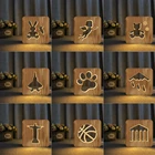 3D Светодиодная деревянная декоративная лампа, украшение для детской спальни, теплсветильник светильник с USB, ночсветильник для детей, подарок на день рождения, праздник, Прямая поставка