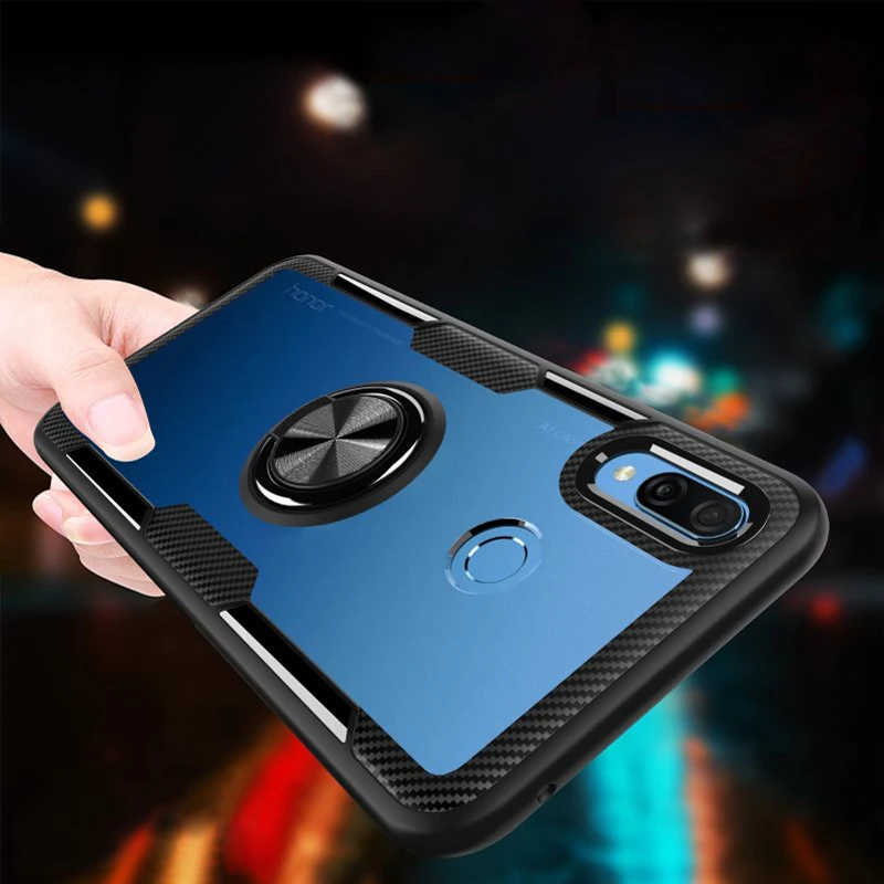 Чехол 8X для Huawei Honor прозрачный чехол из поликарбоната и углеродного волокна с