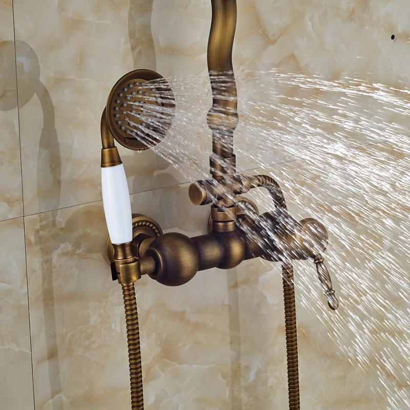 Набор смесителей для душа в стиле ретро настенный кран горячей и холодной воды