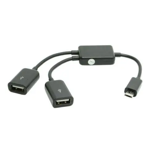 Кабель адаптер Xiwai Micro USB с двумя портами для Galaxy S5 S4 S3 и планшета черного