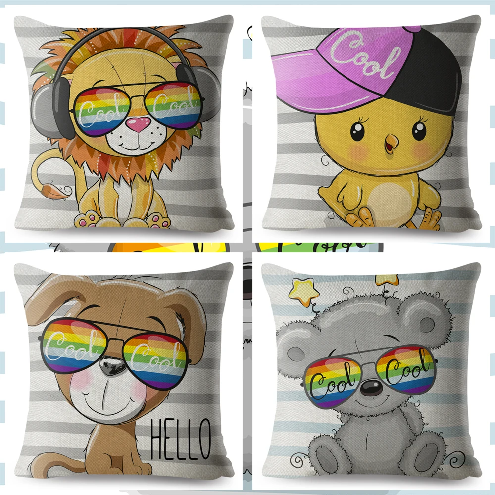 Милая мультяшная пижама в виде животных Единорог собаки Лев свинья Сова чехол