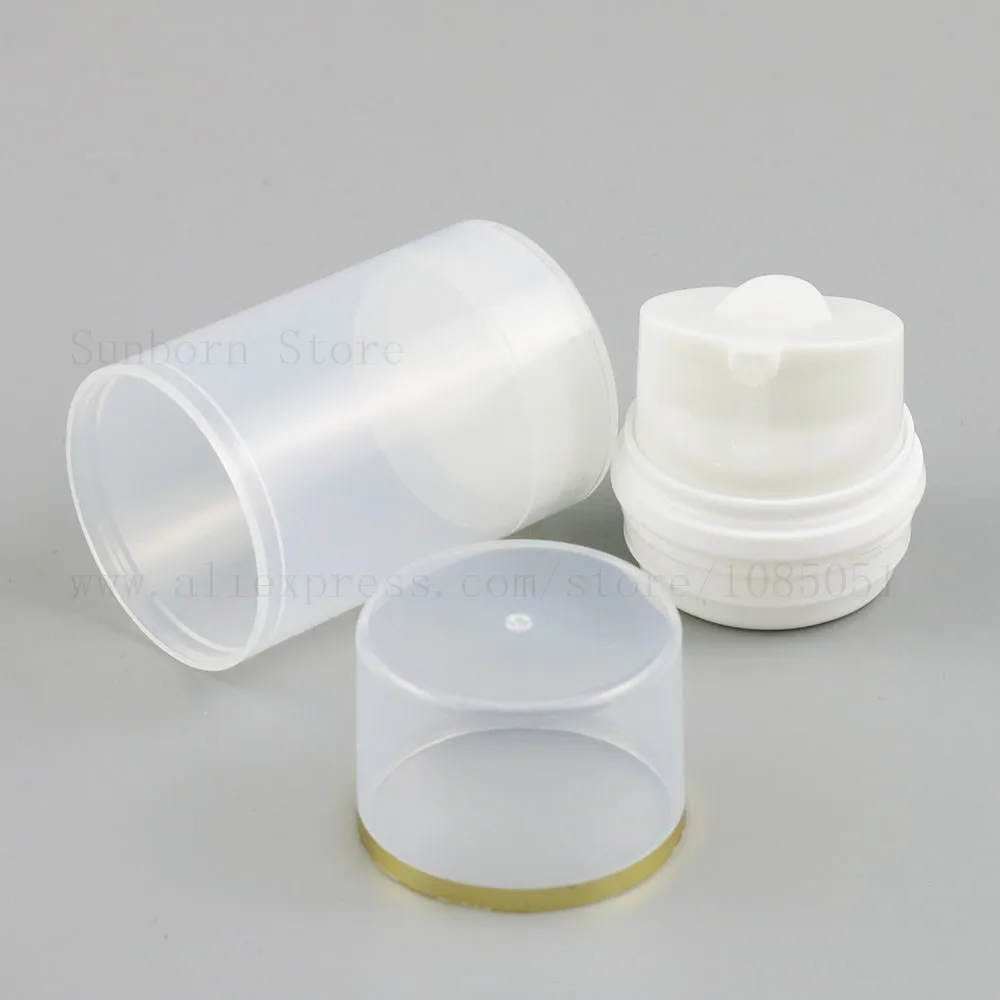 12pcs 50ml Clear Airless Pump Lotion Bottle Plastic Container Cosmetic Packaging with clear cap | Красота и здоровье