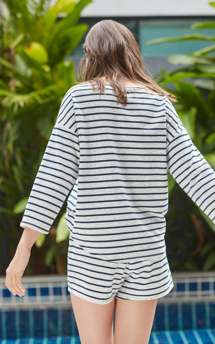 Vero Moda Женская Полосатая прямая Пижама с открытыми плечами | 3181R3507