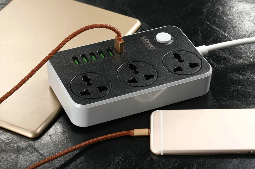 Оригинальная розетка LDNIO с 6 USB стандартными удлинителями, многофункциональная умная силовая полоса, Домашняя электроника