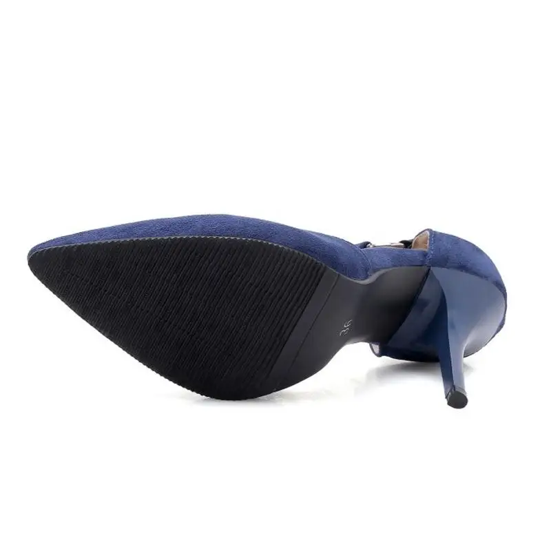 RIZABINA/пикантные женские босоножки на тонком каблуке однотонные туфли высоком с