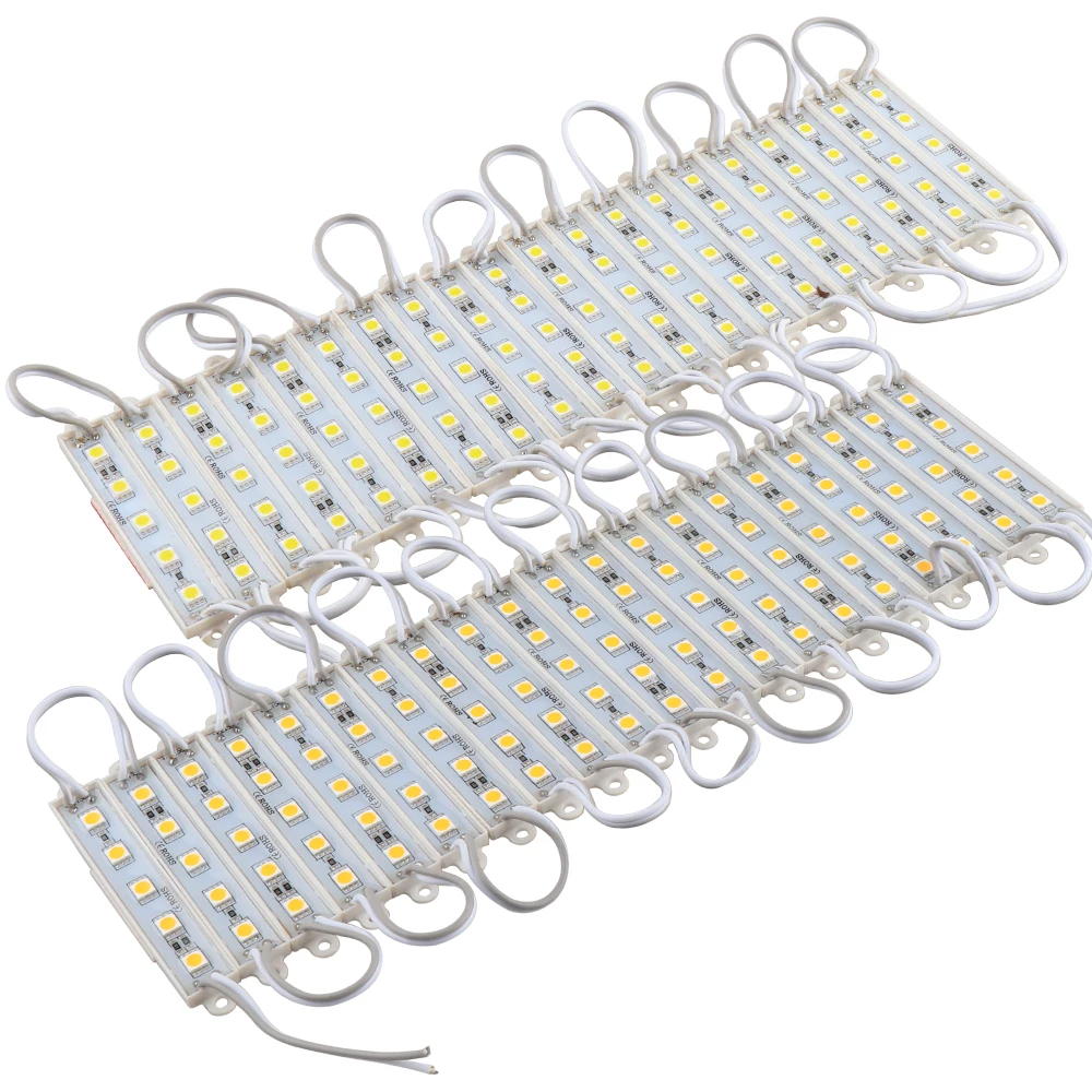 100 шт. водонепроницаемые светодиодные модули 5050 5 светодиодов 12 В постоянного