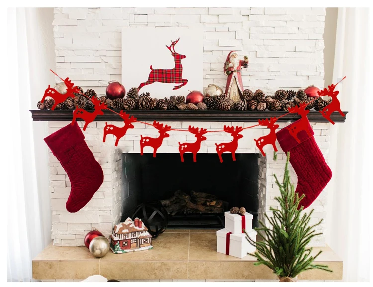 3 м Рождественская лося бумага Гирлянда Детская комната Новый год праздник