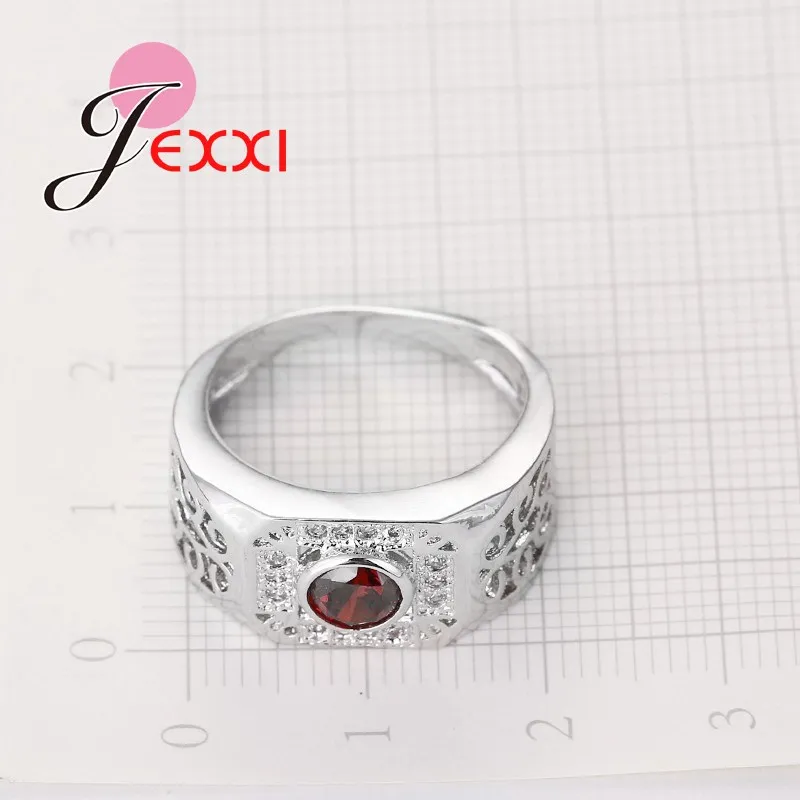 Женское кольцо из серебра 925 пробы с прозрачным Красным Кристаллом|wedding rings|women