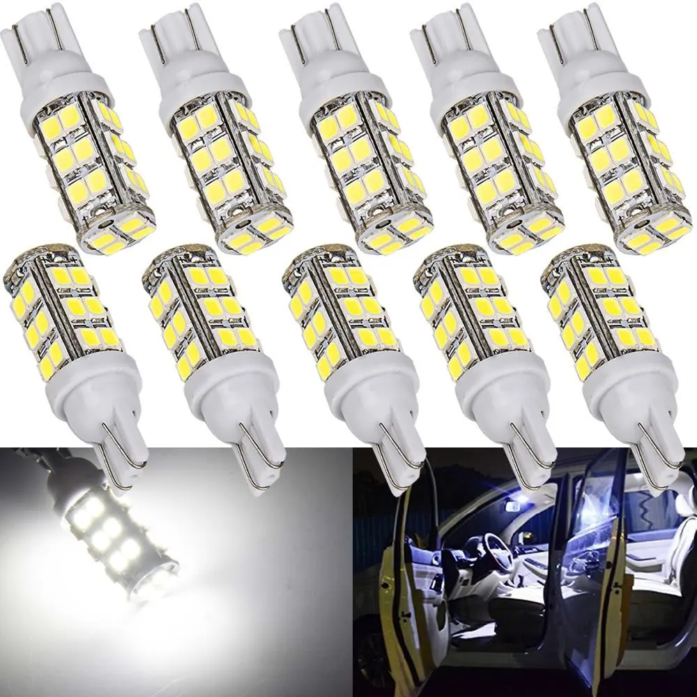

10x Lampada Led T10 W5W Branca 28 Led's Smd Kit Com 10 Unidades DC 12V