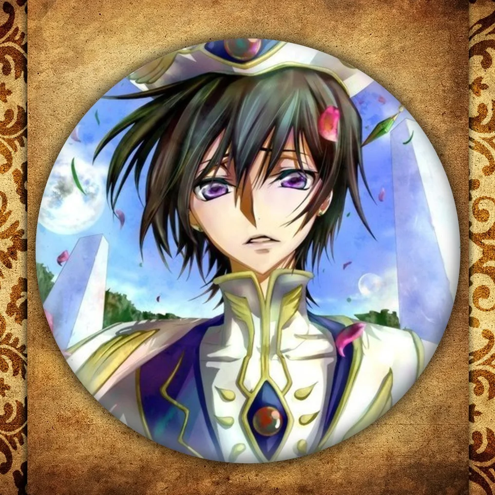 Короткая футболка с героями из японского аниме CODE GEASS Lelouch of the Rebellion бейдж