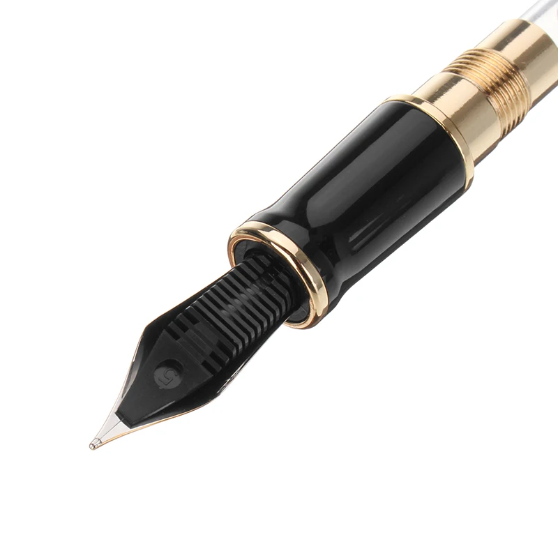 Moonman M600s Acrylic Fountain Pen Gold Fine Nib Fashion Gift Writing Ink Pen with Gift Box Set For Business Office Student