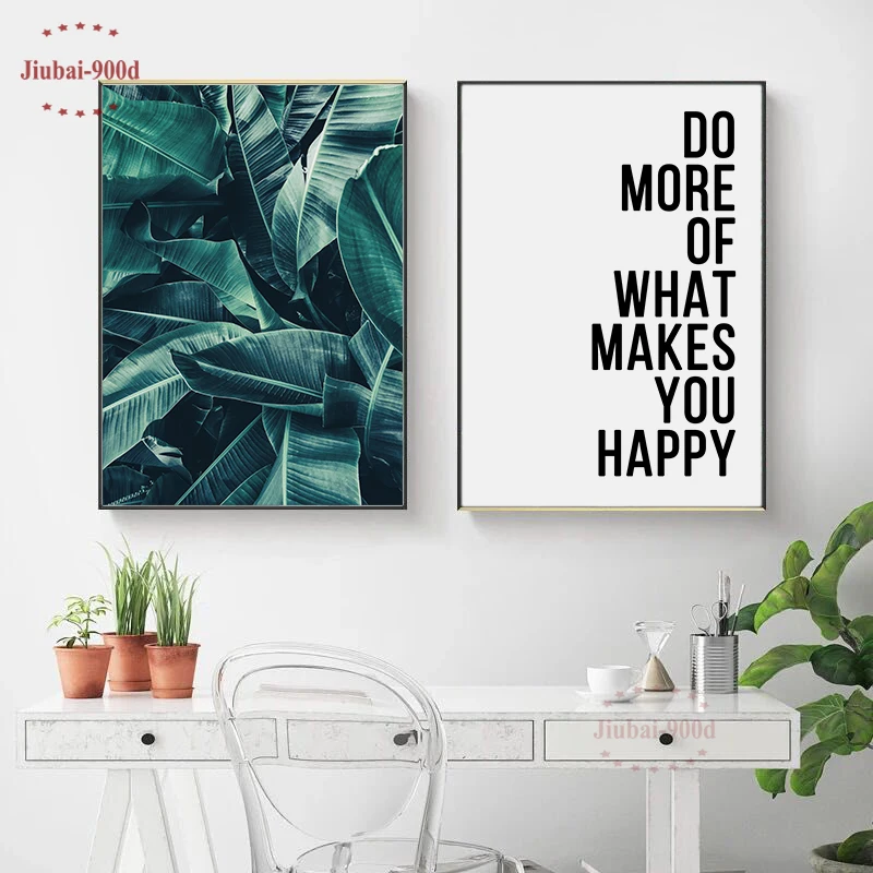 

900D Posters And Prints Wall Art Canvas Painting Green Palm Wall Pictures For Living Room Nordic Poster Cuadros Decoracion NOR61